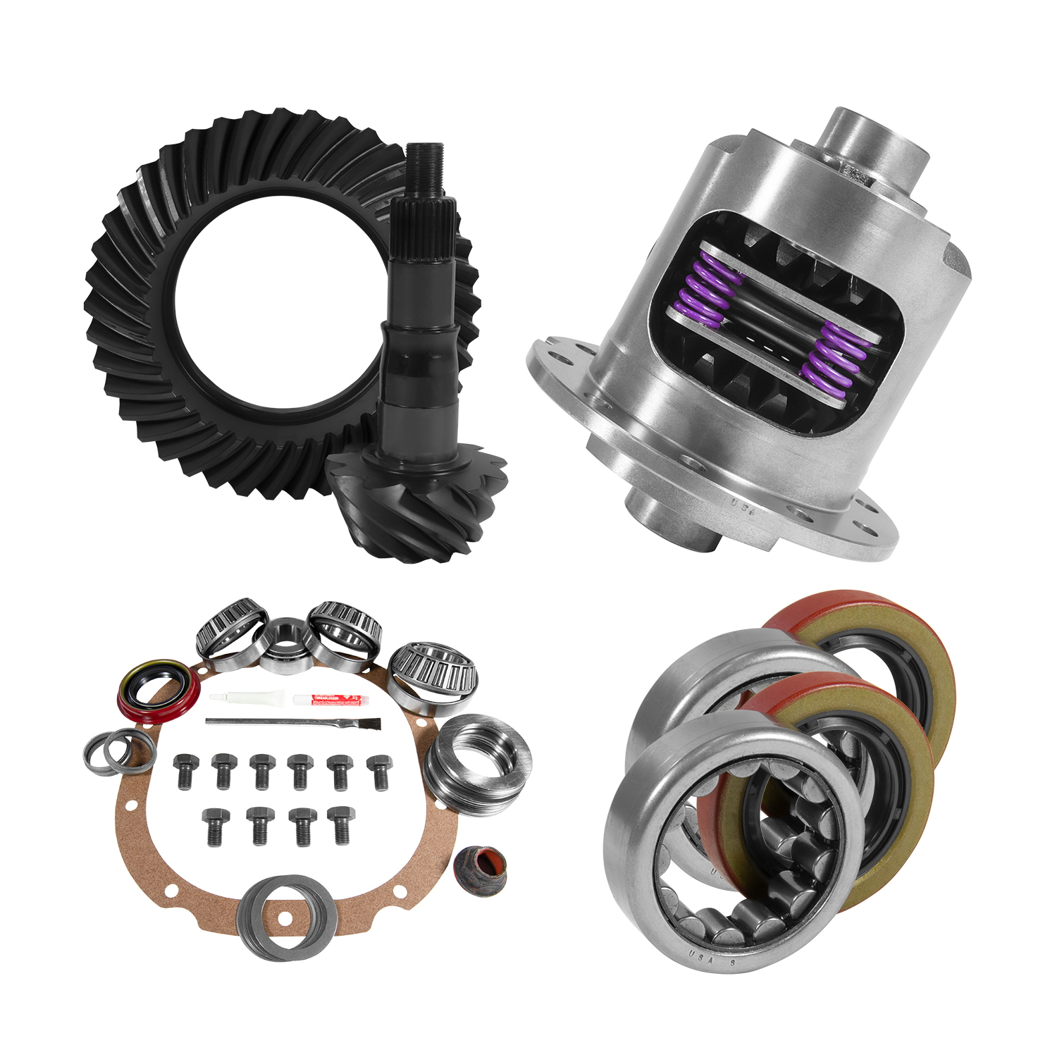 8.8" Ford 3.31 Rear Ring & Pinion, Install Kit, 28spl Posi, 2.25" Axle Bearings