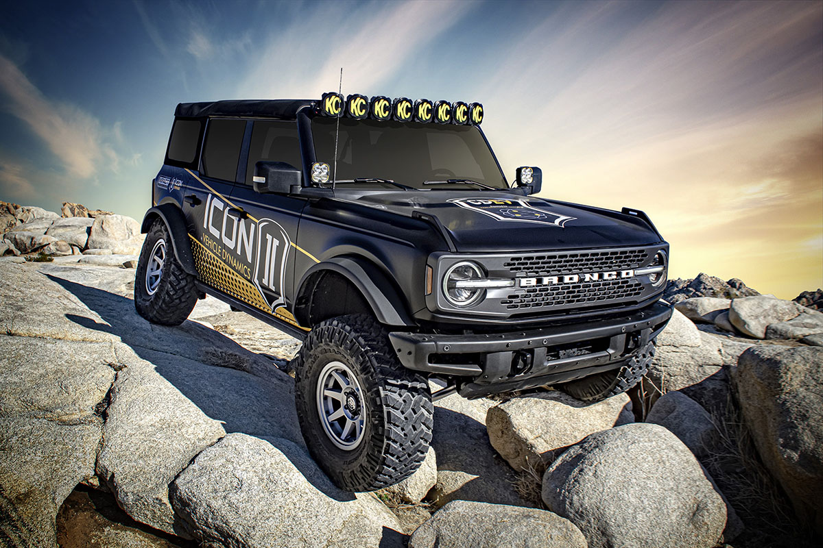 ICON 2021-2023 Ford Bronco, Non-Sasquatch, 3-4" Lift, Stage 5 Suspension System, Billet