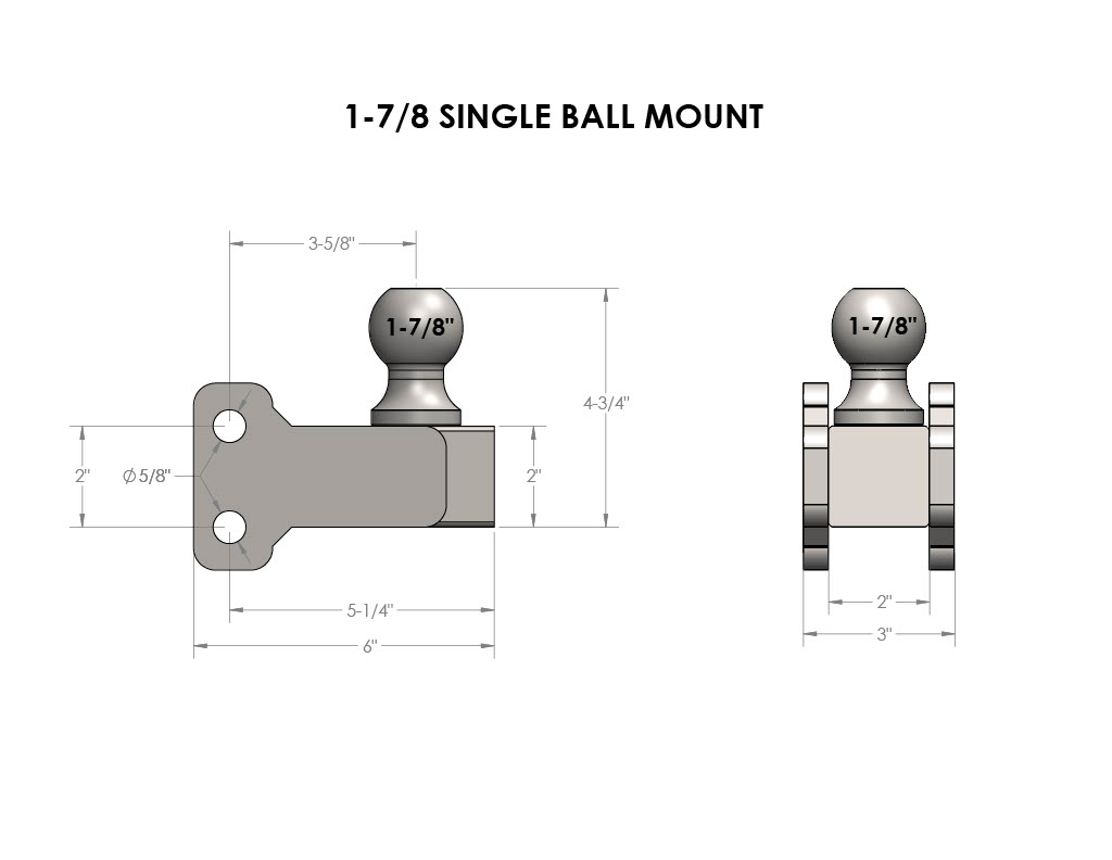 BulletProof 1-7/8" Single Ball Mount