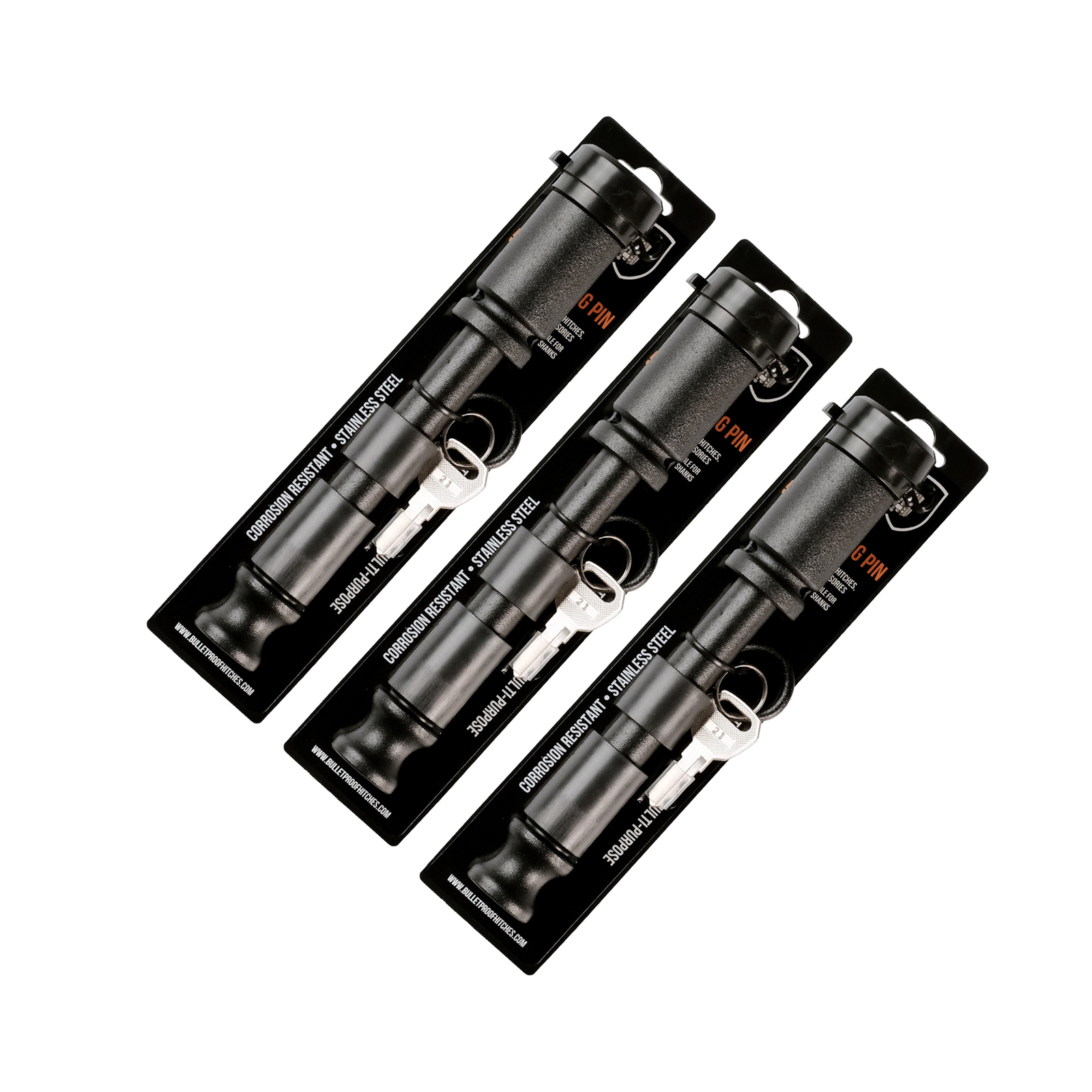 BulletProof Black Ops 5/8" Locking Pin, 3-Pack Keyed Alike