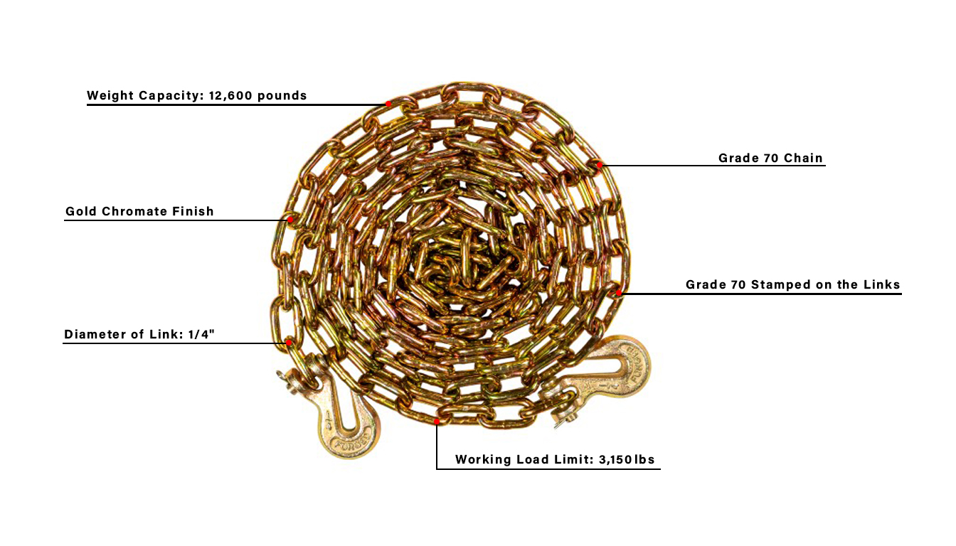 BulletProof Light Duty 1/4" x 20' Transport Chain