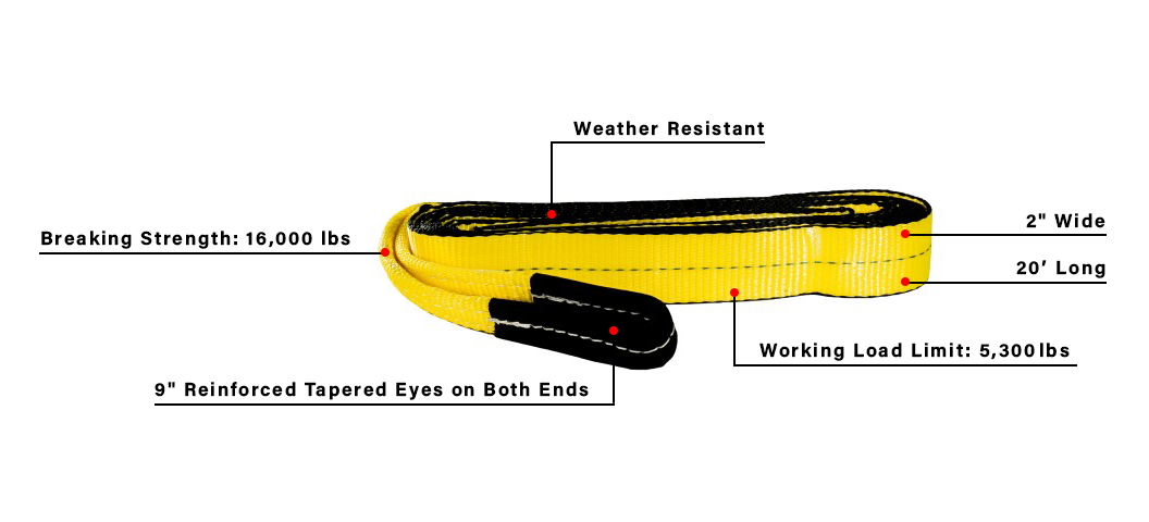 BulletProof Medium Duty 2" Tow Strap
