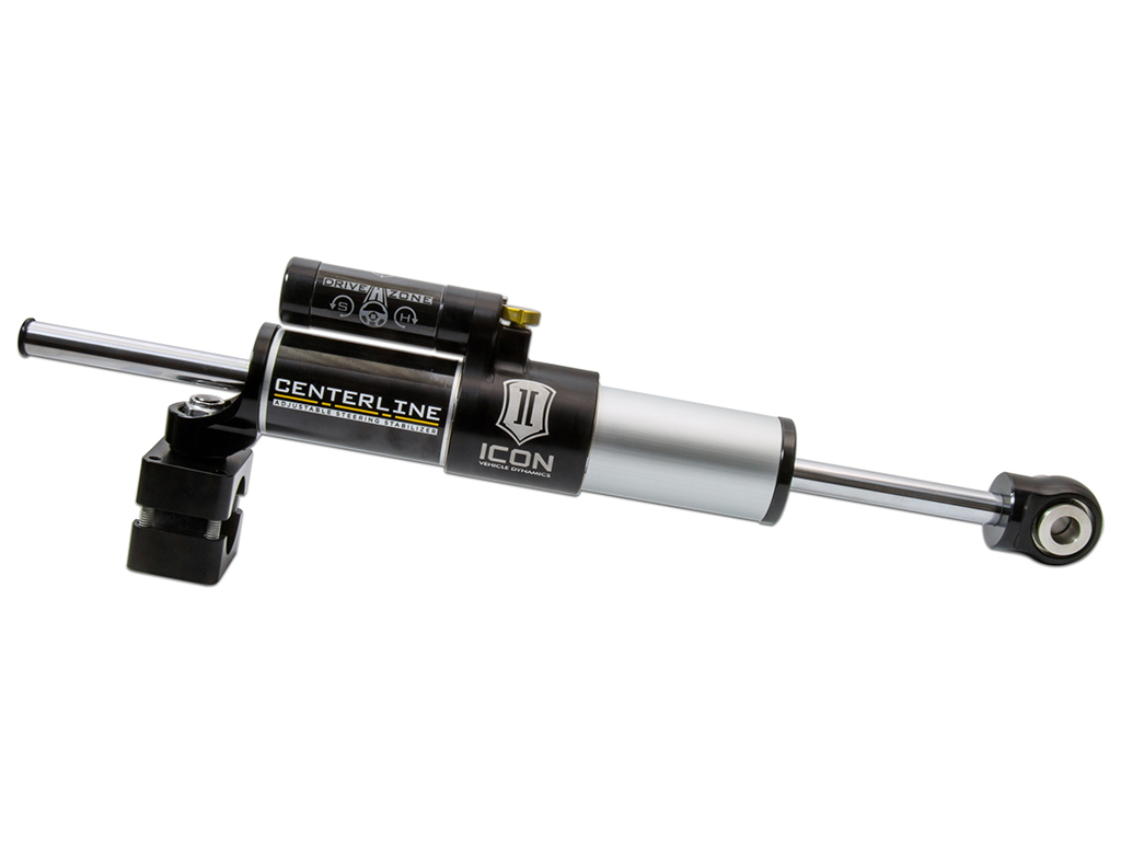 ICON 1997-2023 Nissan Patrol Y61, Centerline Steering Stabilizer, Piggyback Reservoir, Adjustable