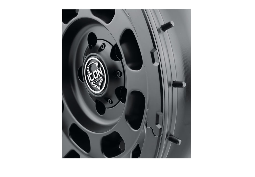 ICON Alloys Hammer Pro, Satin Black, 17 x 8.5 / 6 x 5.5, 25mm Offset, 5.75" BS
