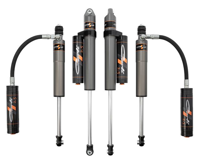 Carli Pathfinder 2.5 Shock Package for 4.5/5.5 lift, 05-24 Ford F250/350, DIESEL, Reservoir mounts included