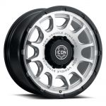 ICON Alloys Rancho, Silver Machined w/ Gloss Black Lip, 20 x 9 / 8 x 6.5, 12mm Offset, 5.5" BS