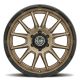 ICON Alloys Cajon, Satin Bronze w/ Gloss Black Lip, 20 x 9 / 5 x 5, -12mm Offset, 4.5" BS