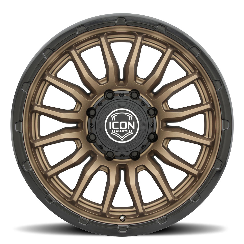 ICON Alloys Cajon, Satin Bronze w/ Gloss Black Lip, 20 x 9 / 8 x 180, 12mm Offset, 5.5" BS