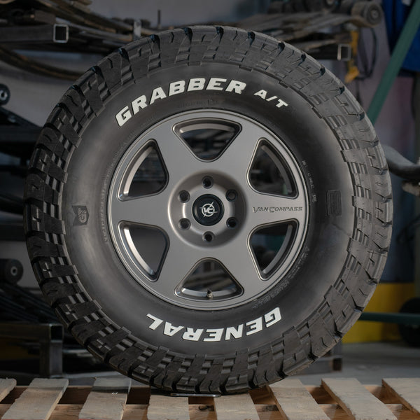 Van Compass Slice Wheel, Titanium, 17X8, 30Mm Offset, 6X130 Bc - Sprinter 2500, 07-Up